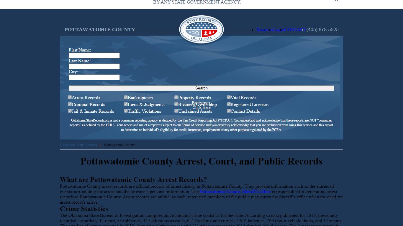 Pottawatomie County Arrest, Court, and Public Records