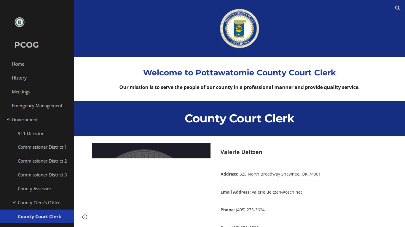 PCOG - County Court Clerk - Pottawatomie County, Oklahoma